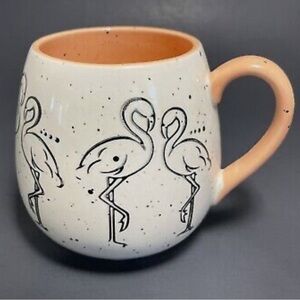 Meritage Flamingo Peach Coffee Tea Speckled Mug Cup Ceramic 18oz